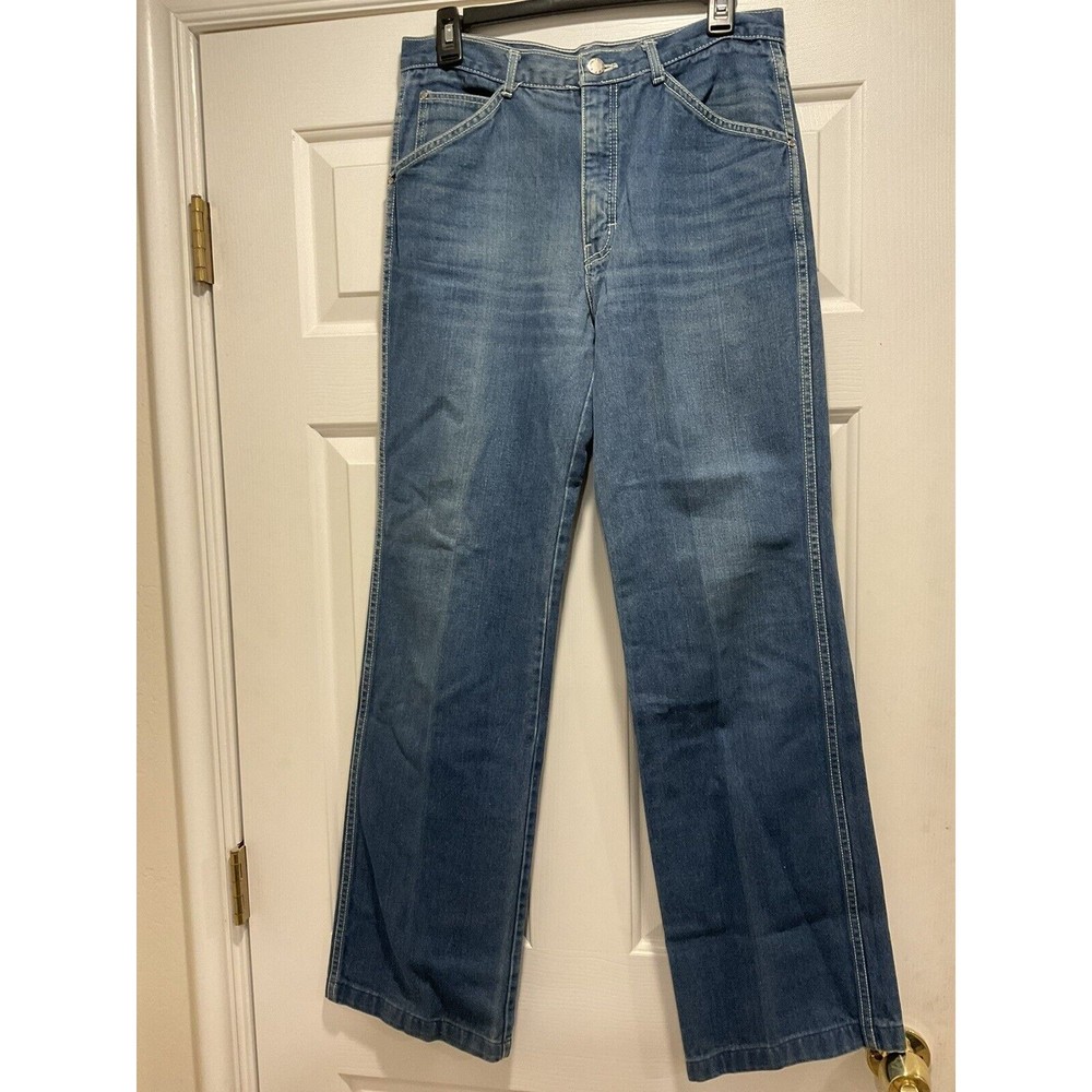 Britanica Womens Straight Leg Jeans Blue Pockets Dark Wash Denim 33 L
